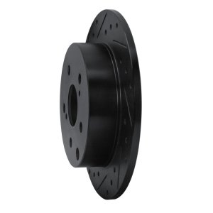 Pontiac Vibe Brake Rotor (1) - Rear Left - R1 Concepts - Drilled & Slotted - Black - `09-`13